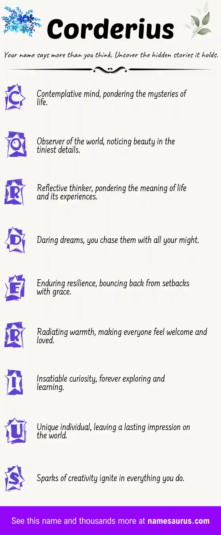Acrostic poem about Corderius.