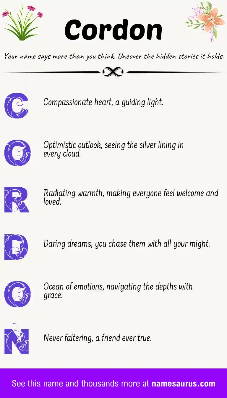 Acrostic poem about Cordon.