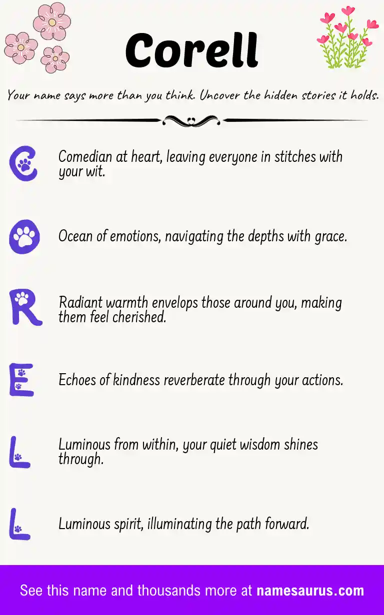 Acrostic poem about Corell.