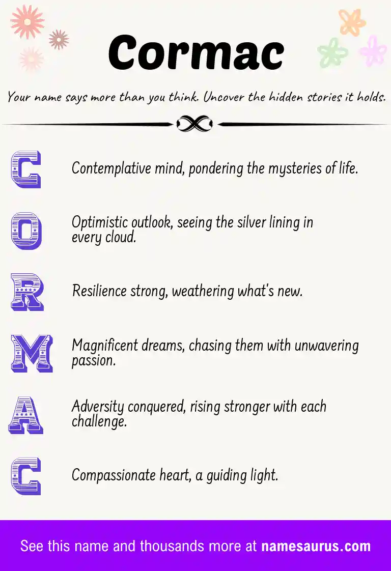 Acrostic poem about Cormac.