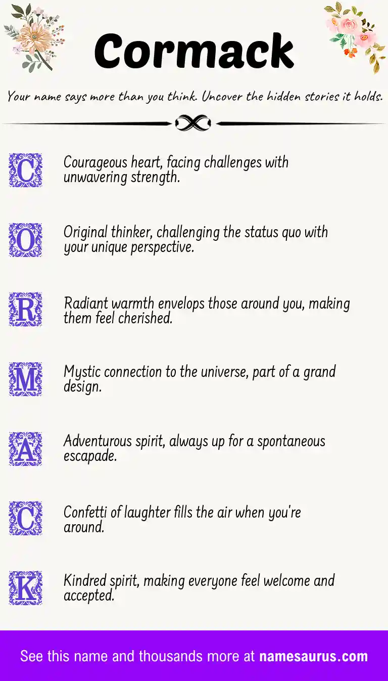 Acrostic poem about Cormack.