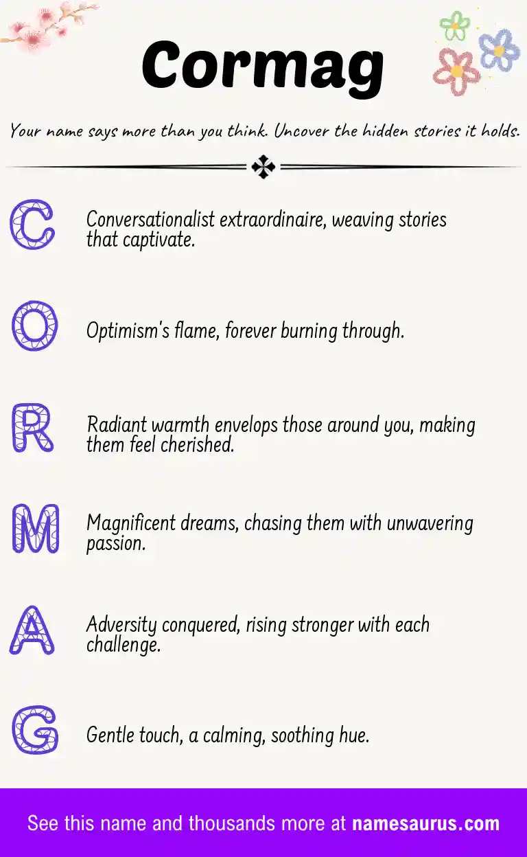 Acrostic poem about Cormag.