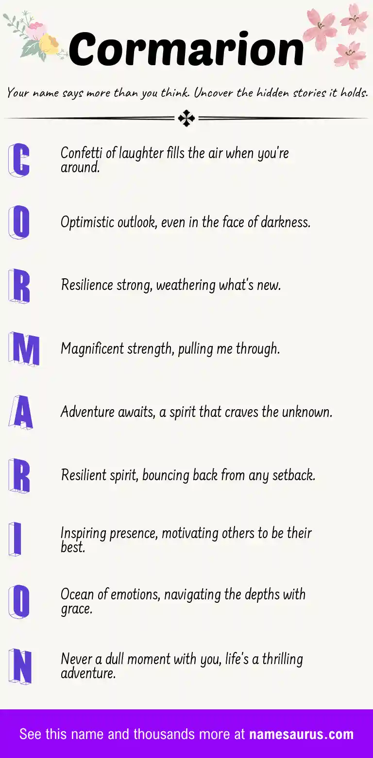 Acrostic poem about Cormarion.