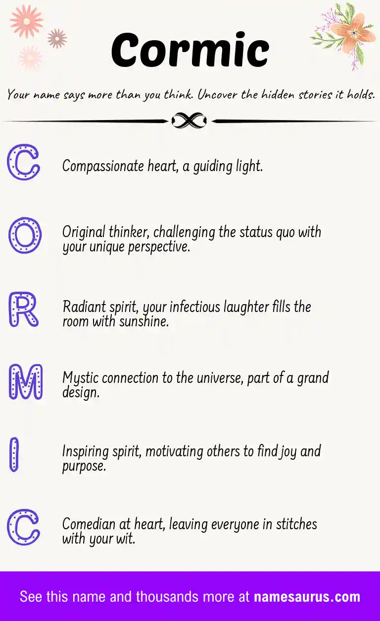 Acrostic poem about Cormic.