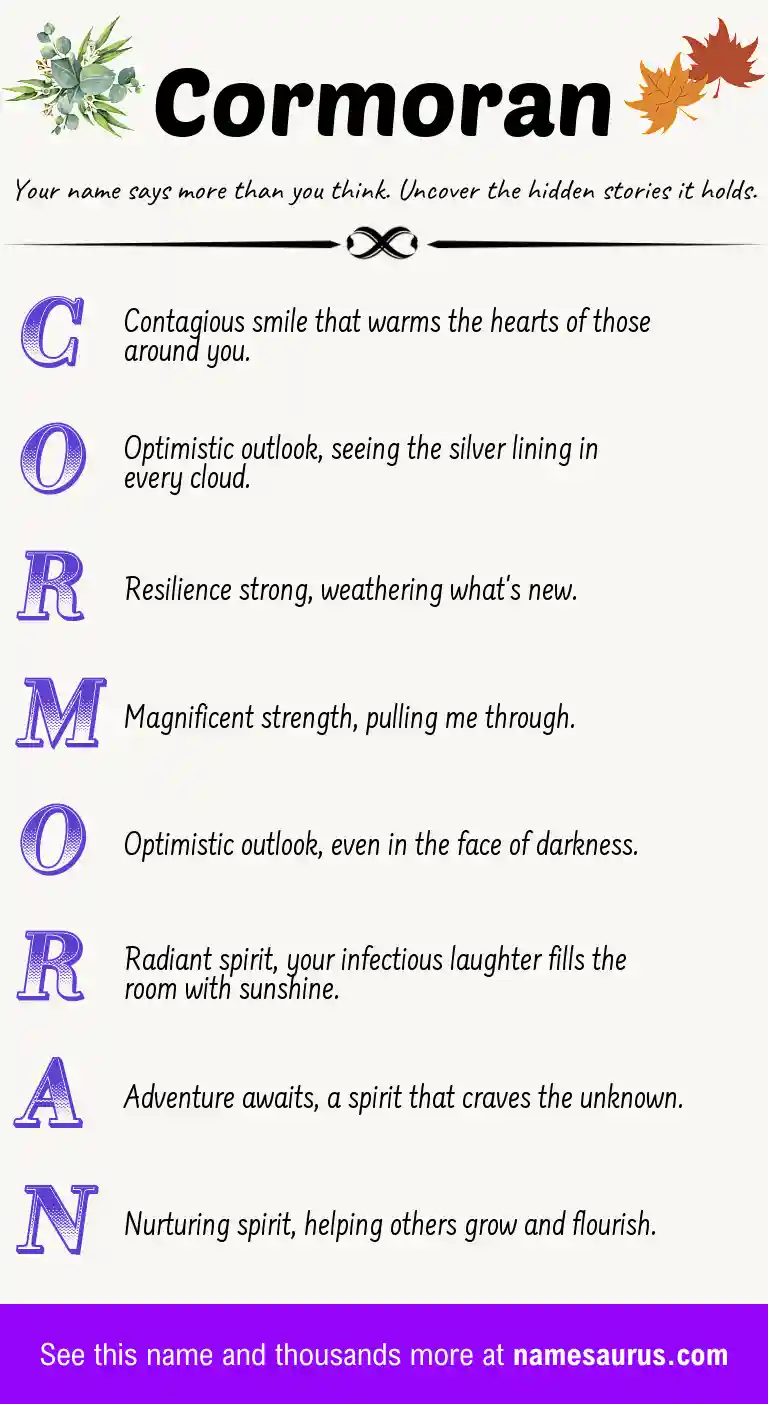 Acrostic poem about Cormoran.