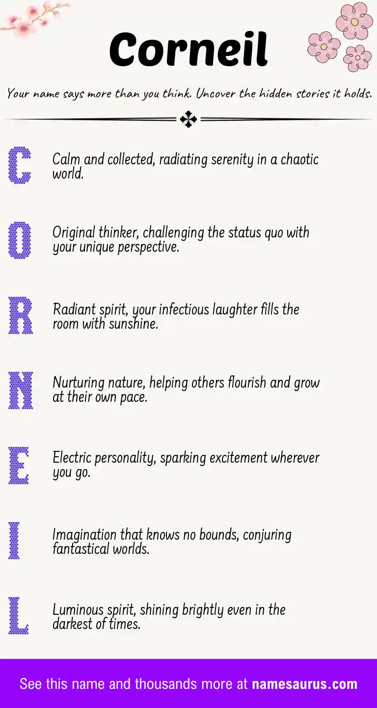 Acrostic poem about Corneil.