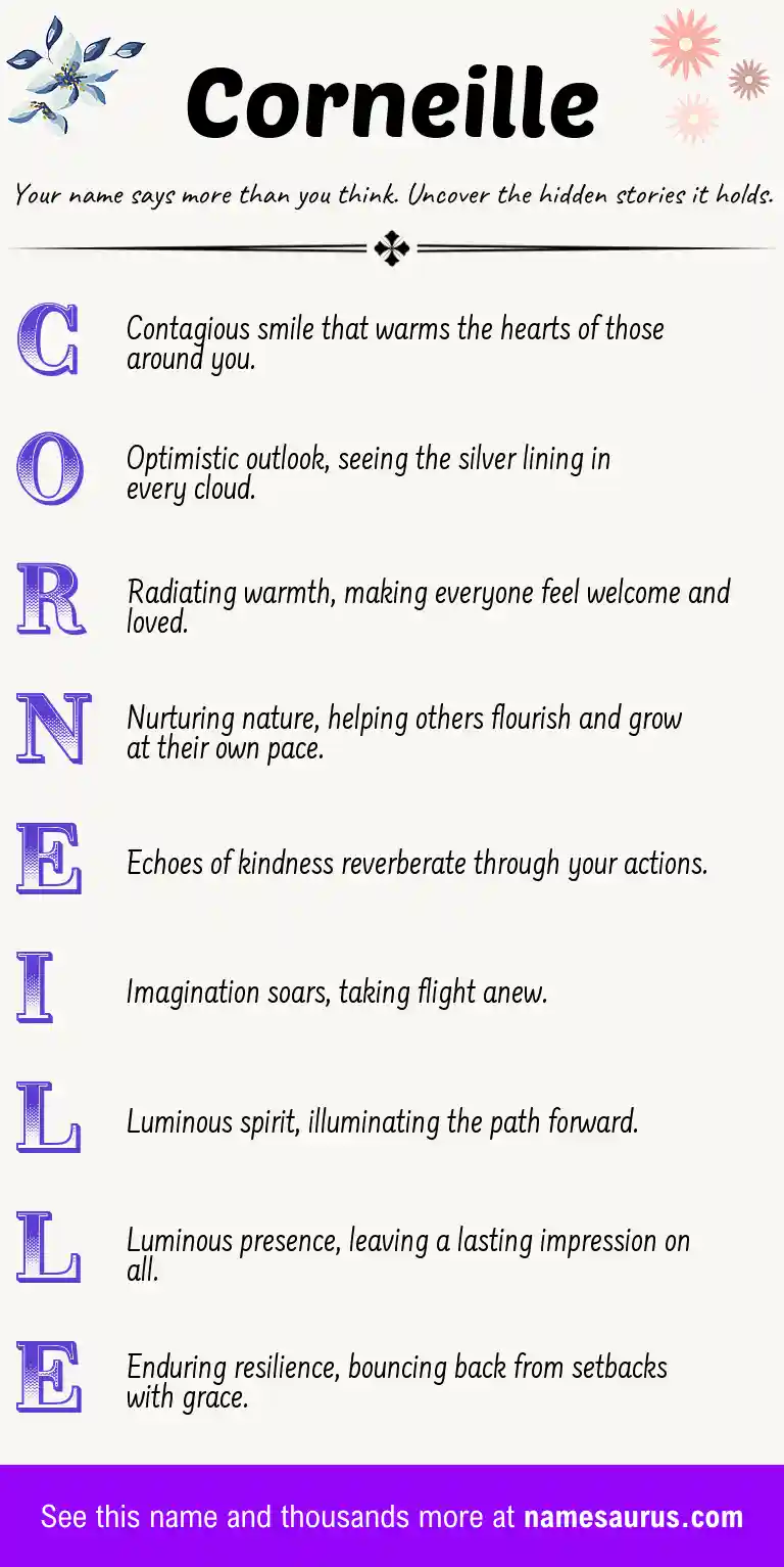 Acrostic poem about Corneille.