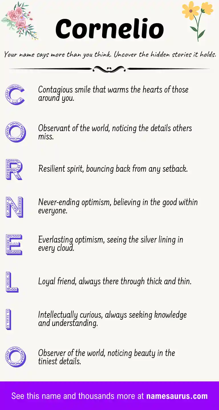 Acrostic poem about Cornelio.