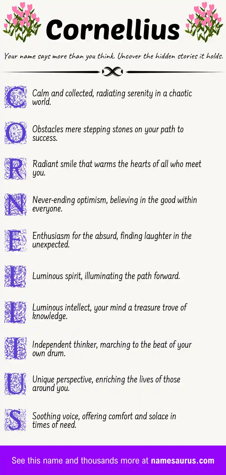 Acrostic poem about Cornellius.