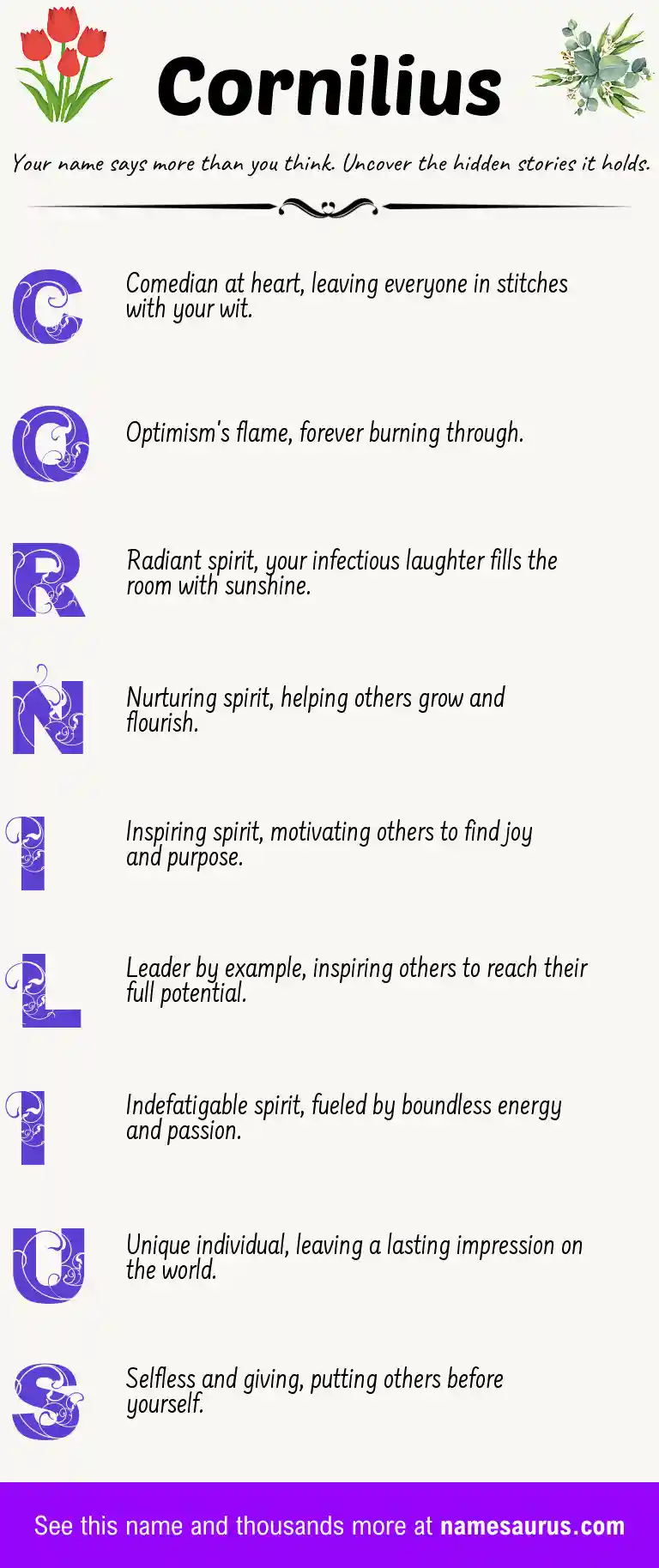 Acrostic poem about Cornilius.