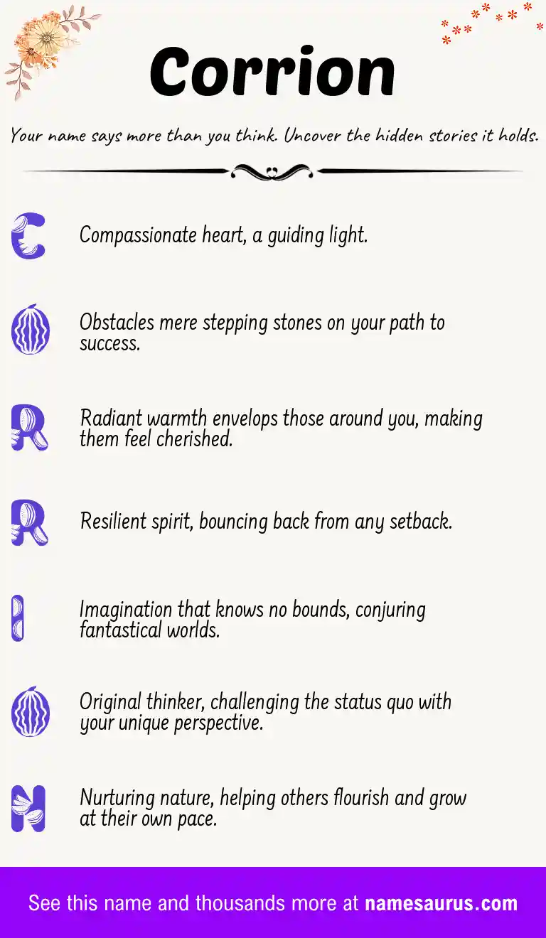 Acrostic poem about Corrion.