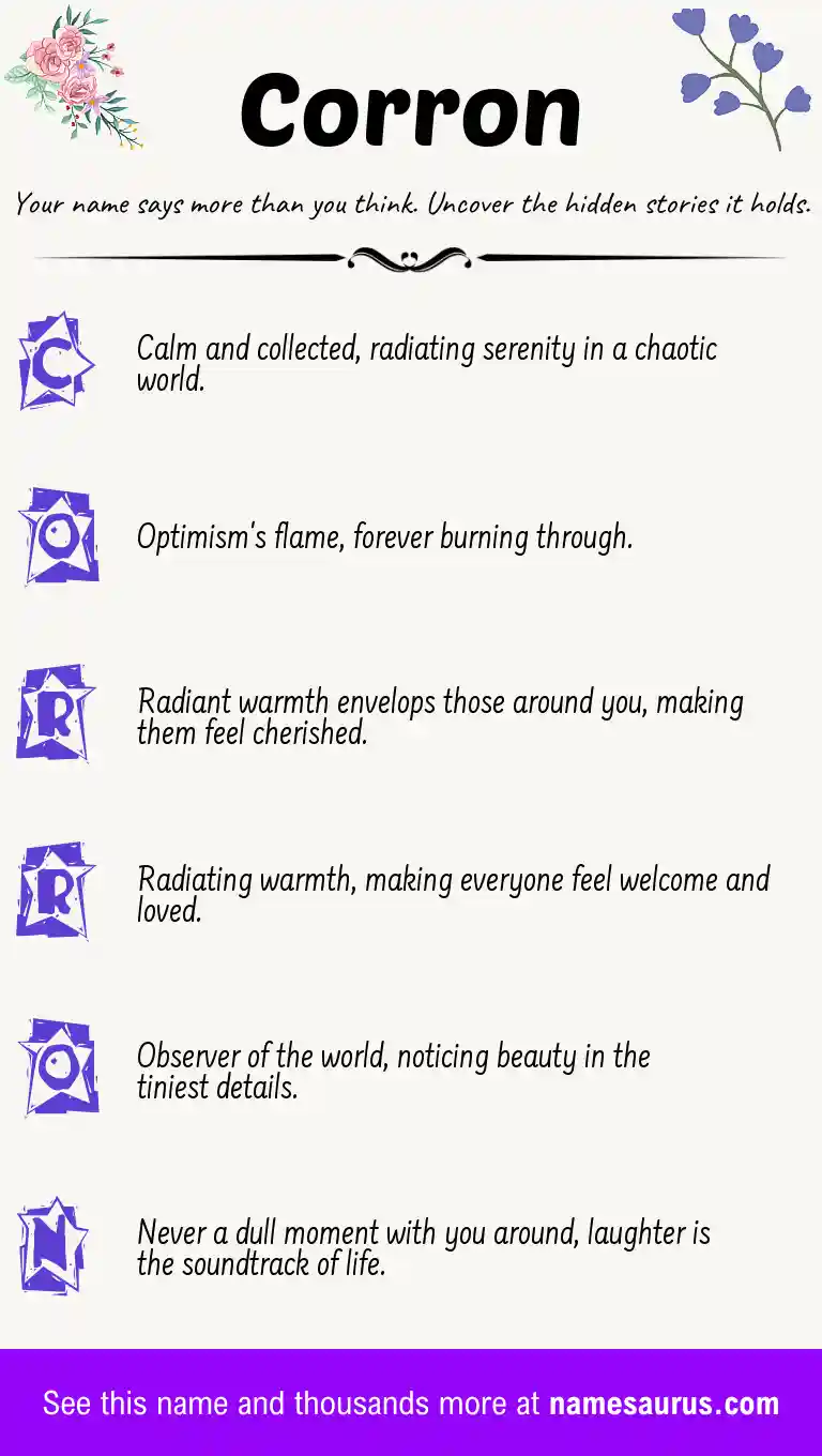 Acrostic poem about Corron.