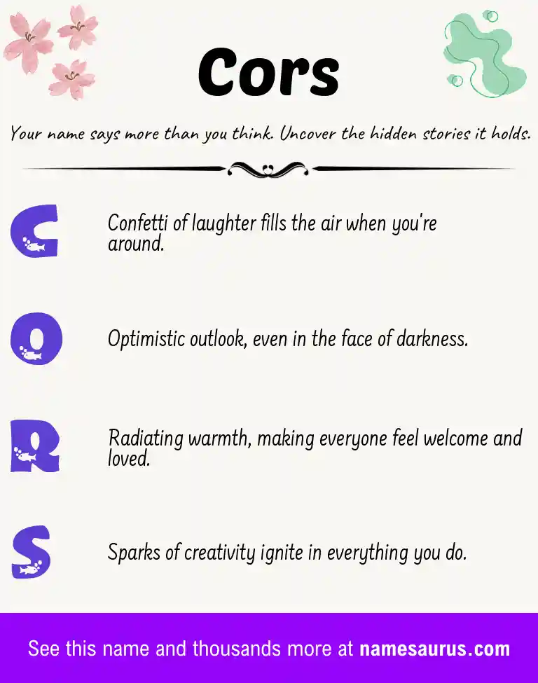 Acrostic poem about Cors.