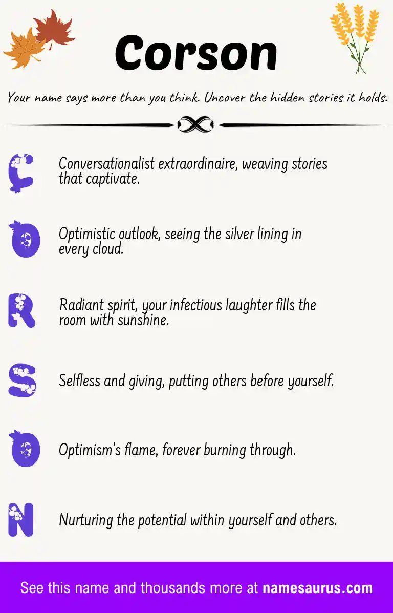 Acrostic poem about Corson.