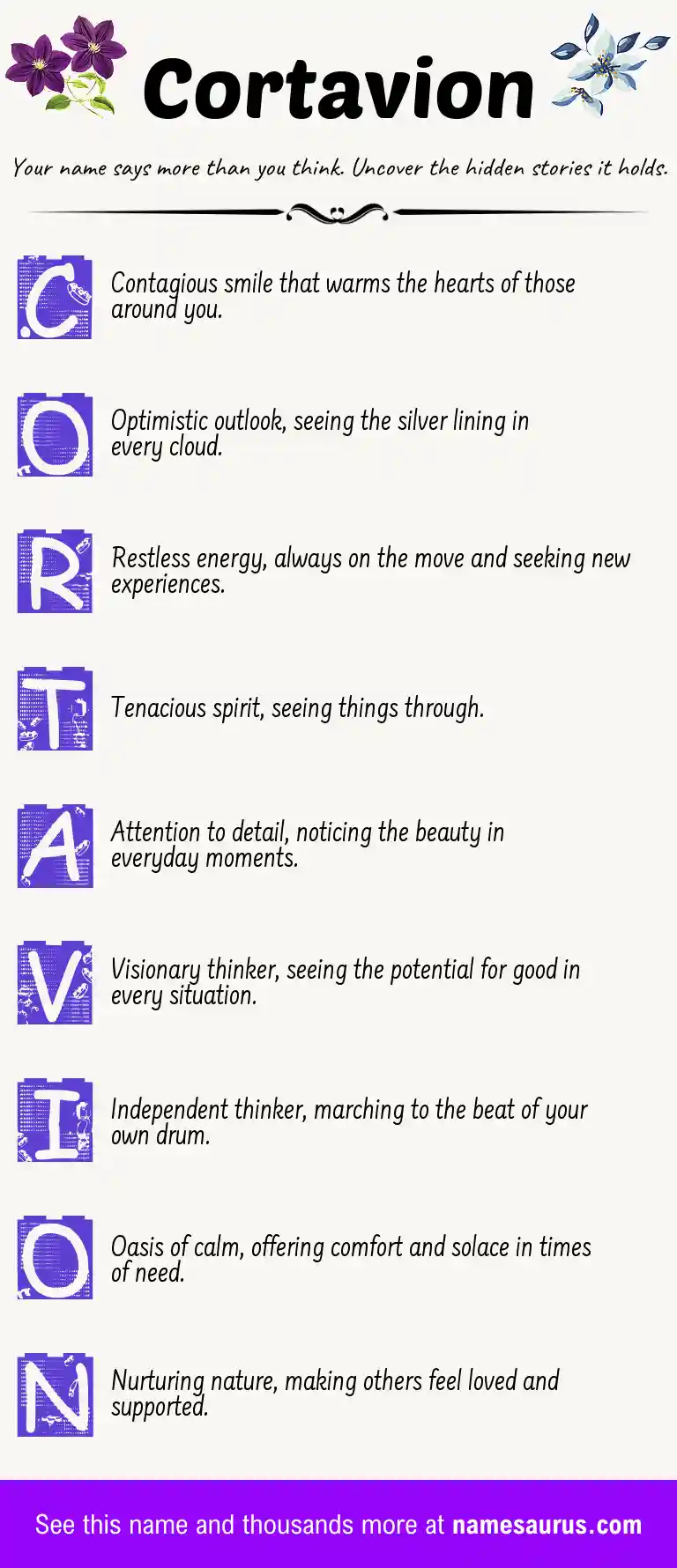 Acrostic poem about Cortavion.
