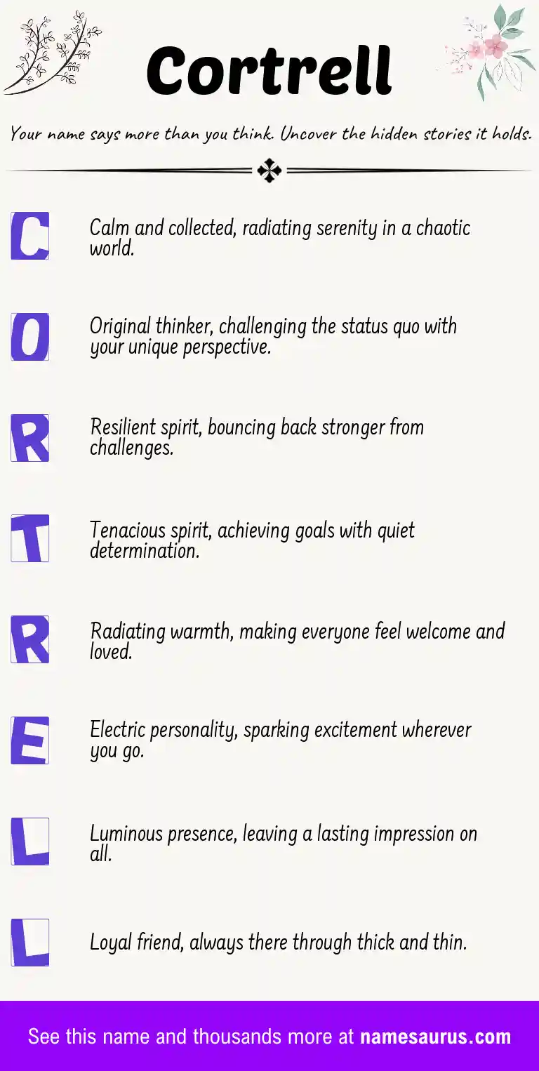 Acrostic poem about Cortrell.