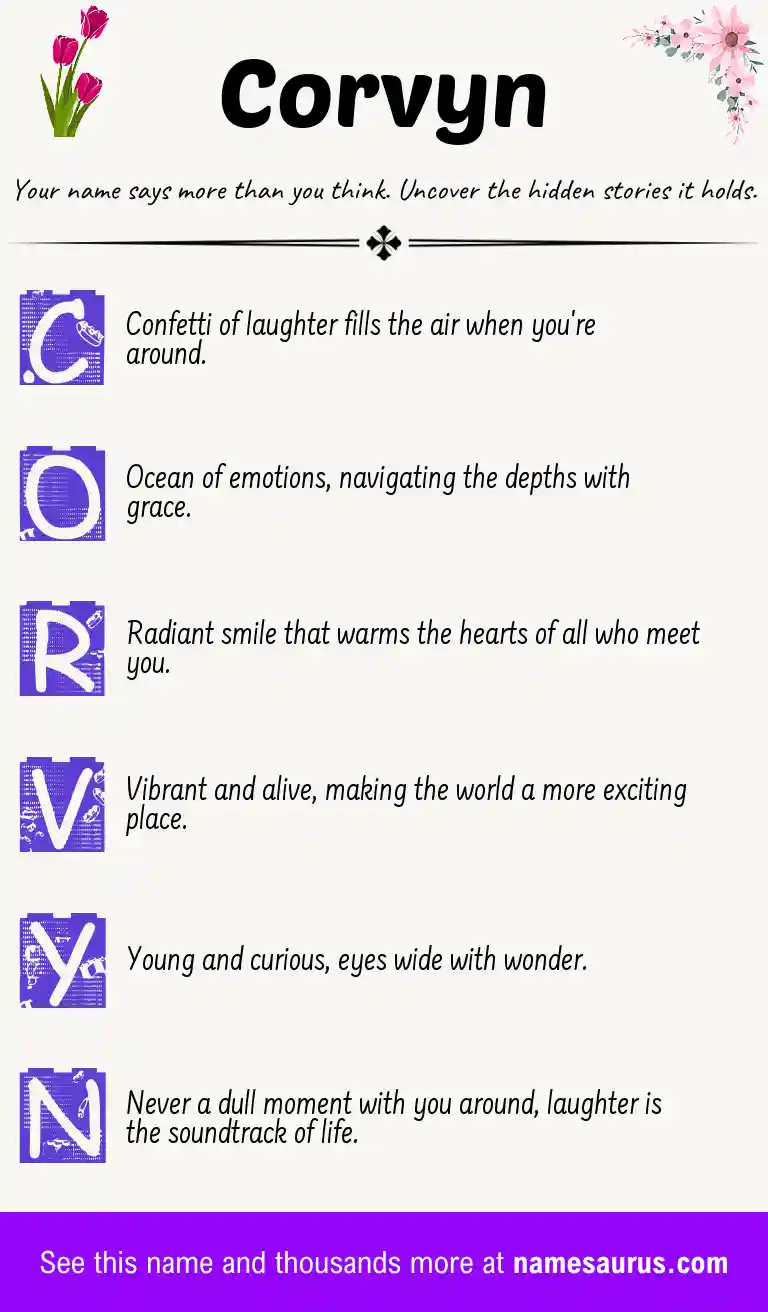 Acrostic poem about Corvyn.