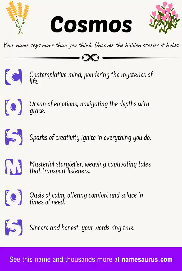 Acrostic poem about Cosmos.