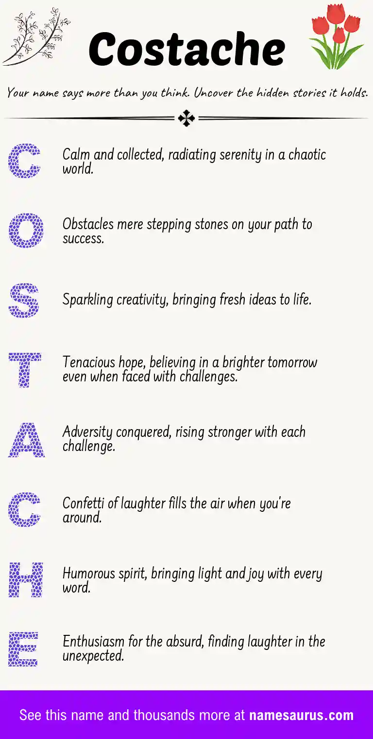 Acrostic poem about Costache.