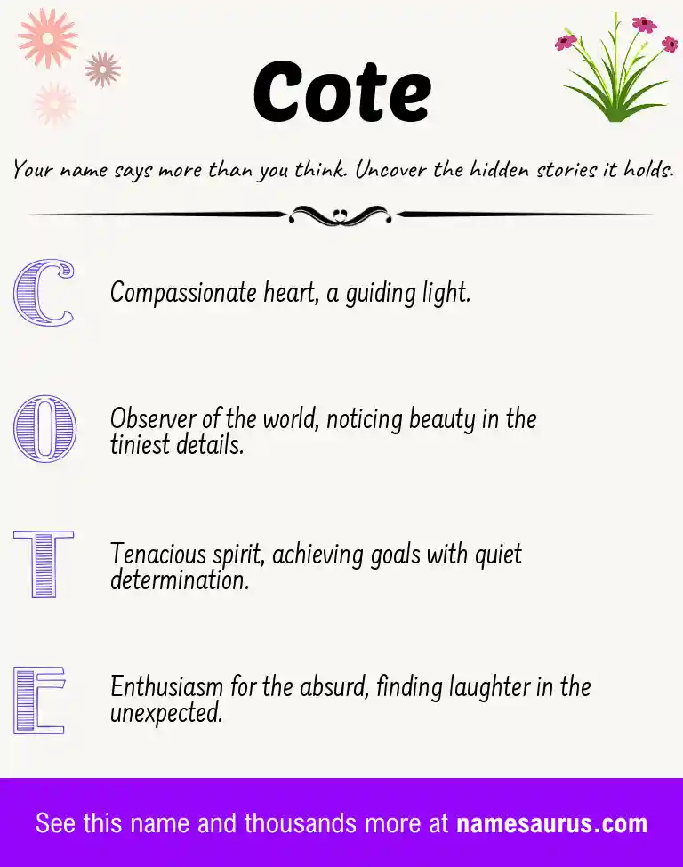 Acrostic poem about Cote.