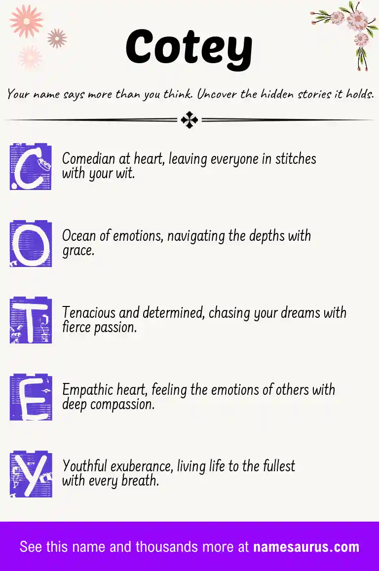 Acrostic poem about Cotey.