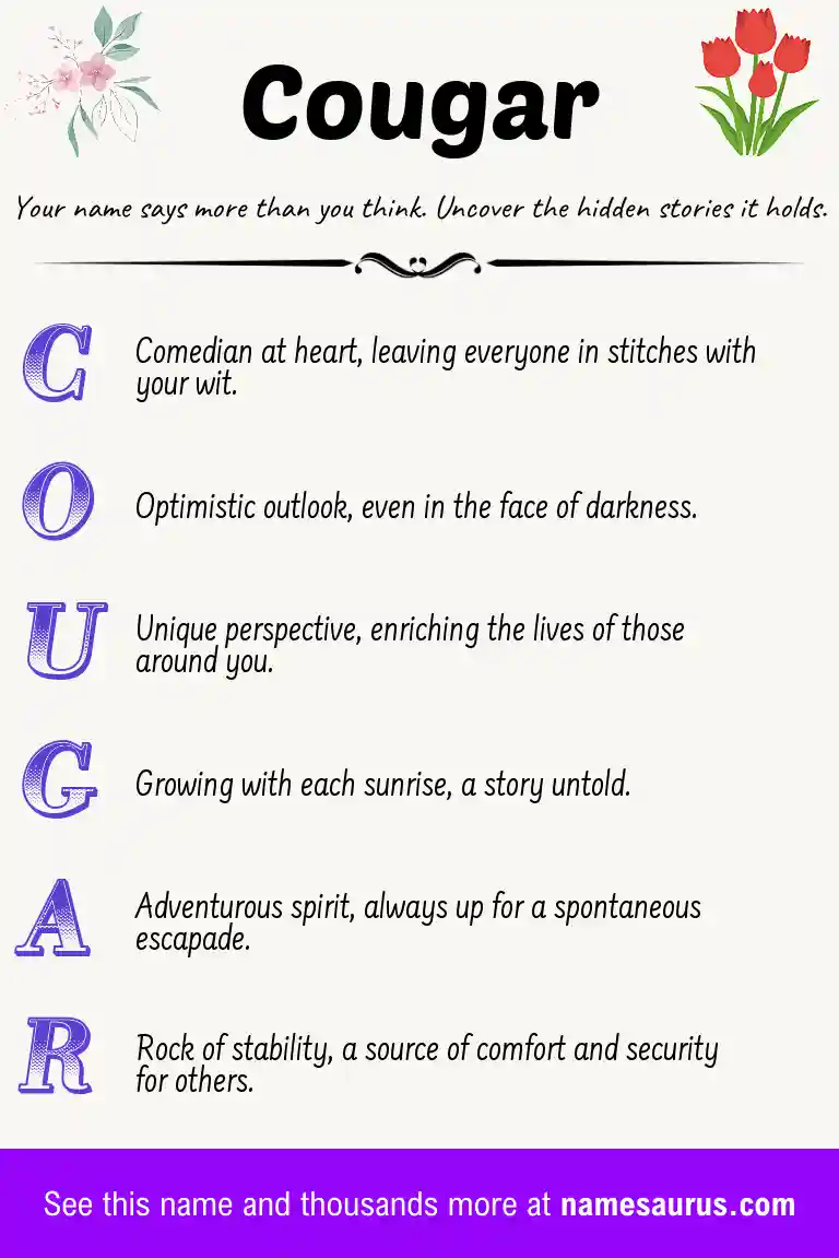 Acrostic poem about Cougar.
