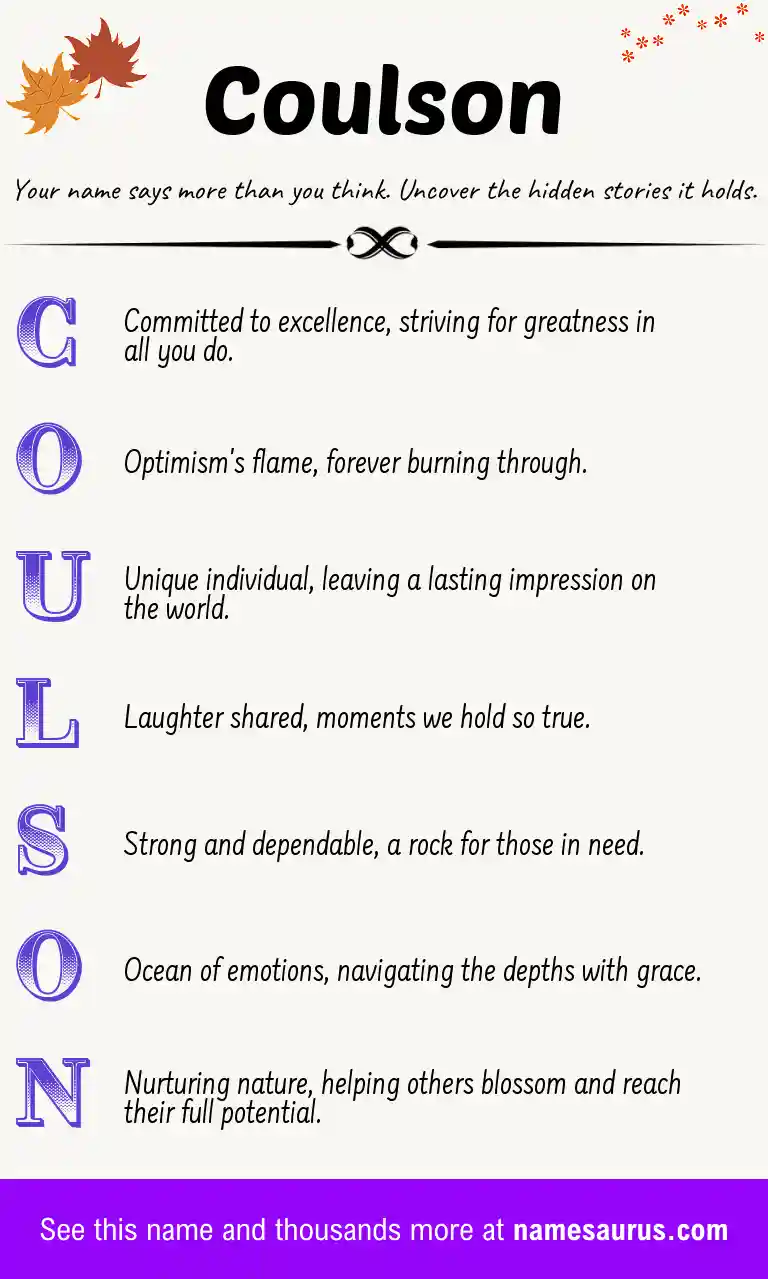 Acrostic poem about Coulson.