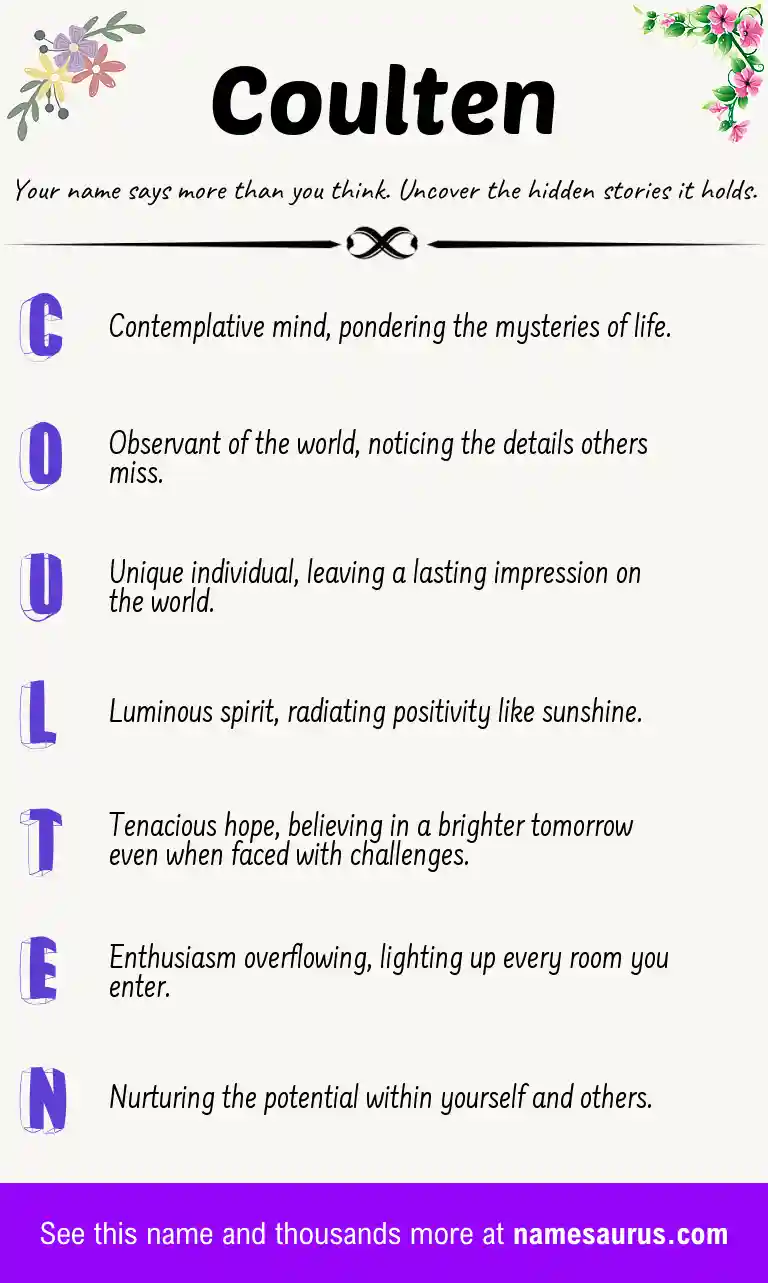 Acrostic poem about Coulten.