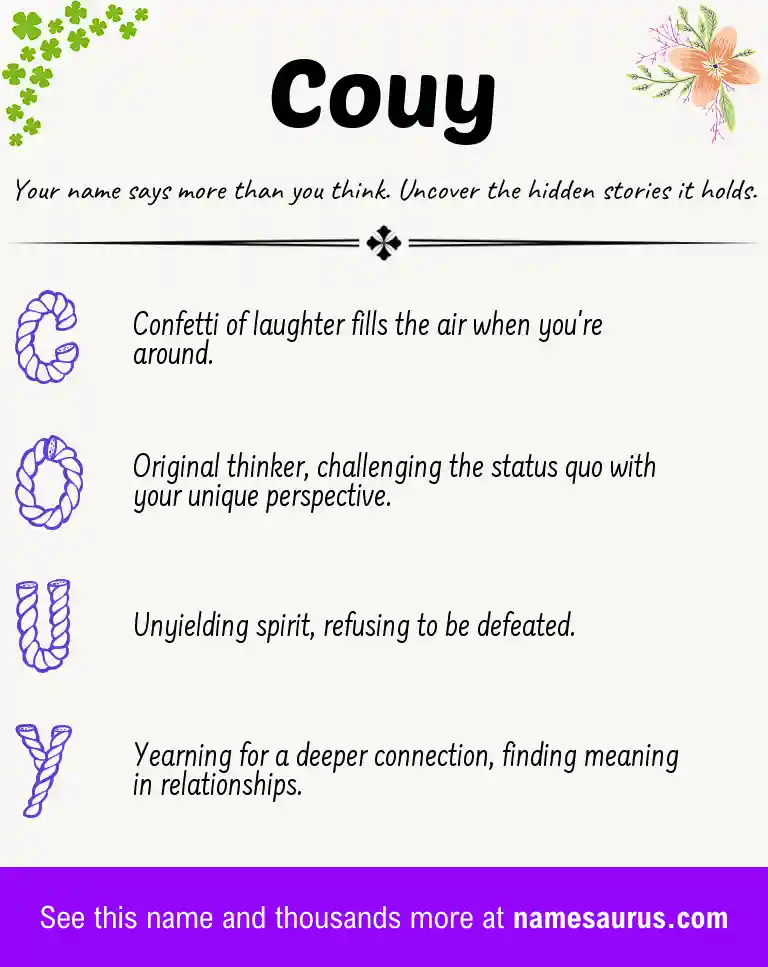 Acrostic poem about Couy.
