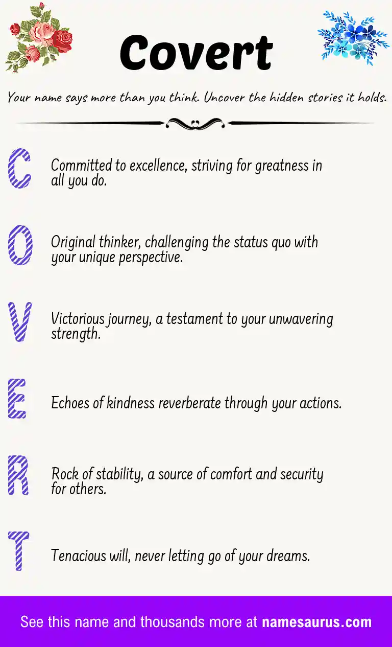 Acrostic poem about Covert.