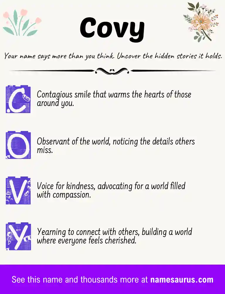Acrostic poem about Covy.