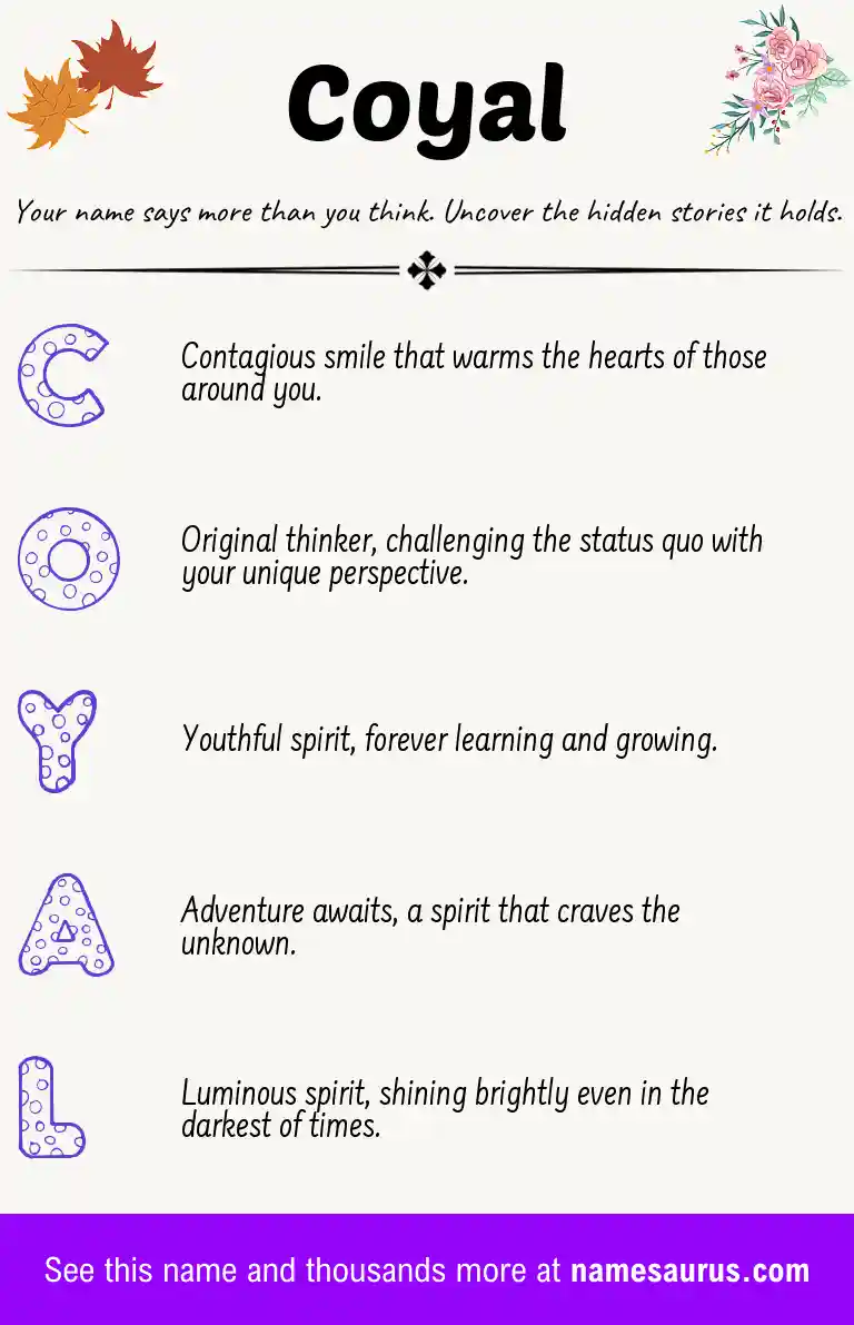 Acrostic poem about Coyal.