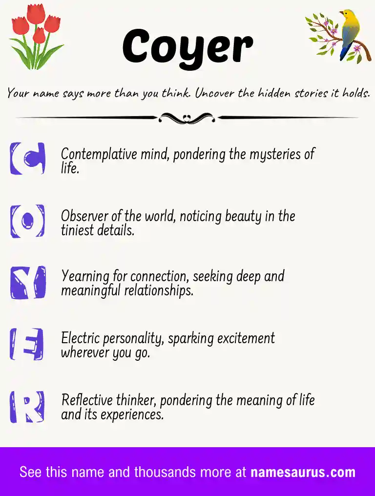 Acrostic poem about Coyer.