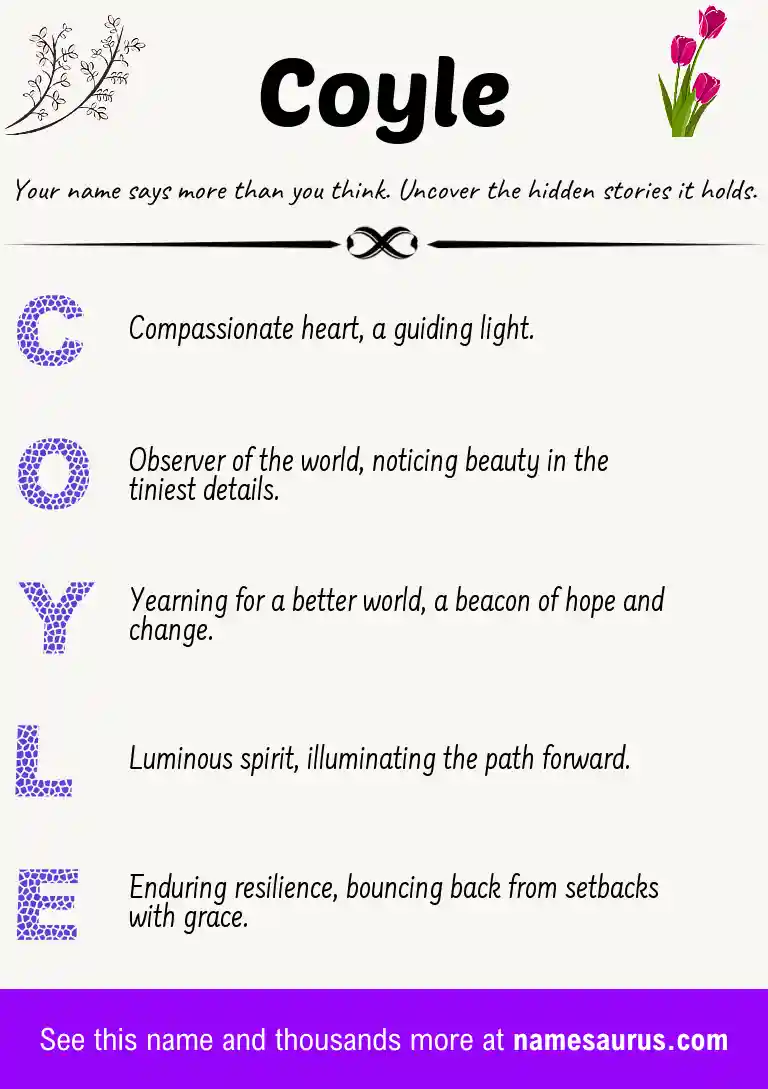 Acrostic poem about Coyle.