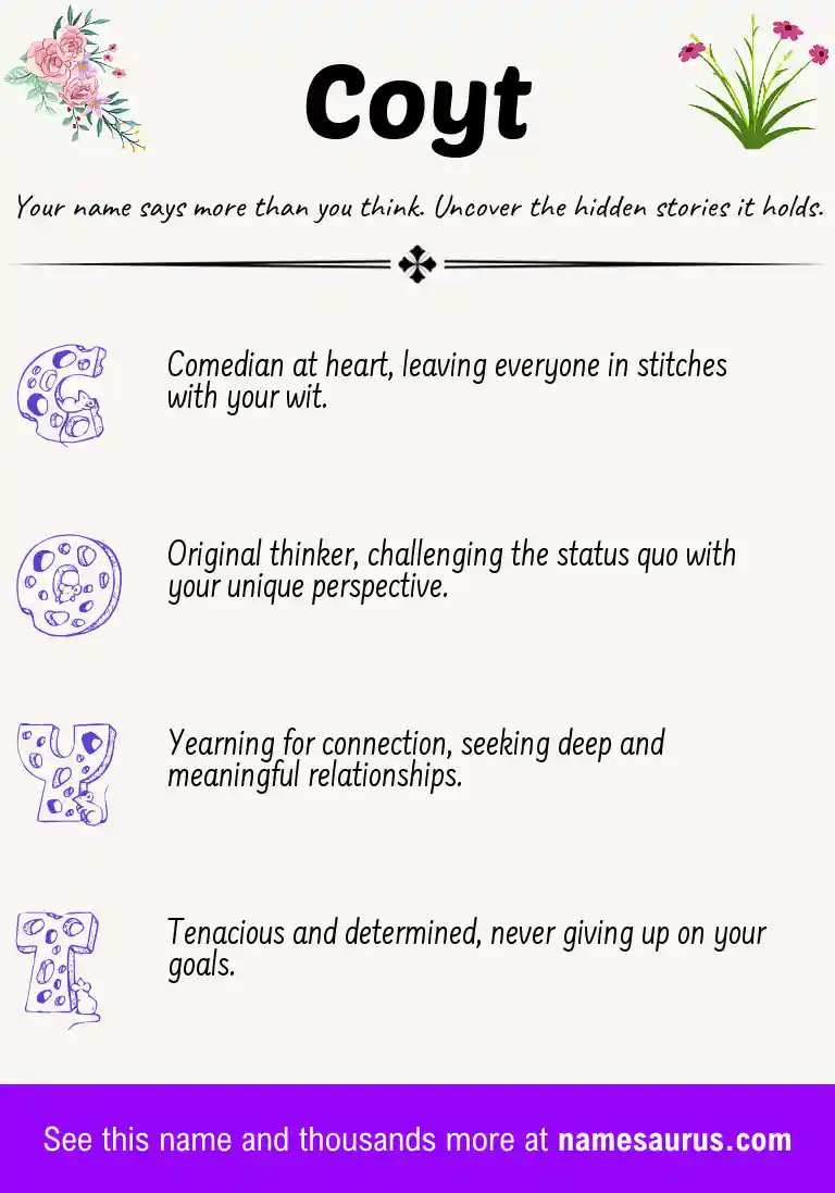 Acrostic poem about Coyt.