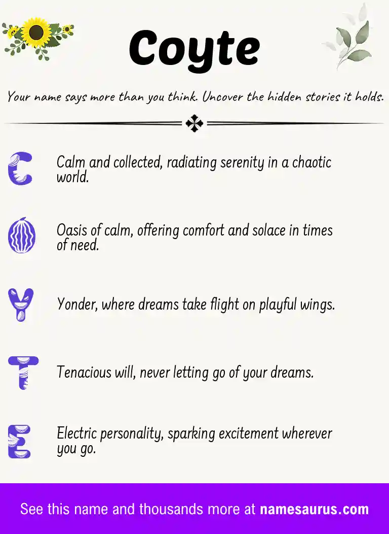 Acrostic poem about Coyte.