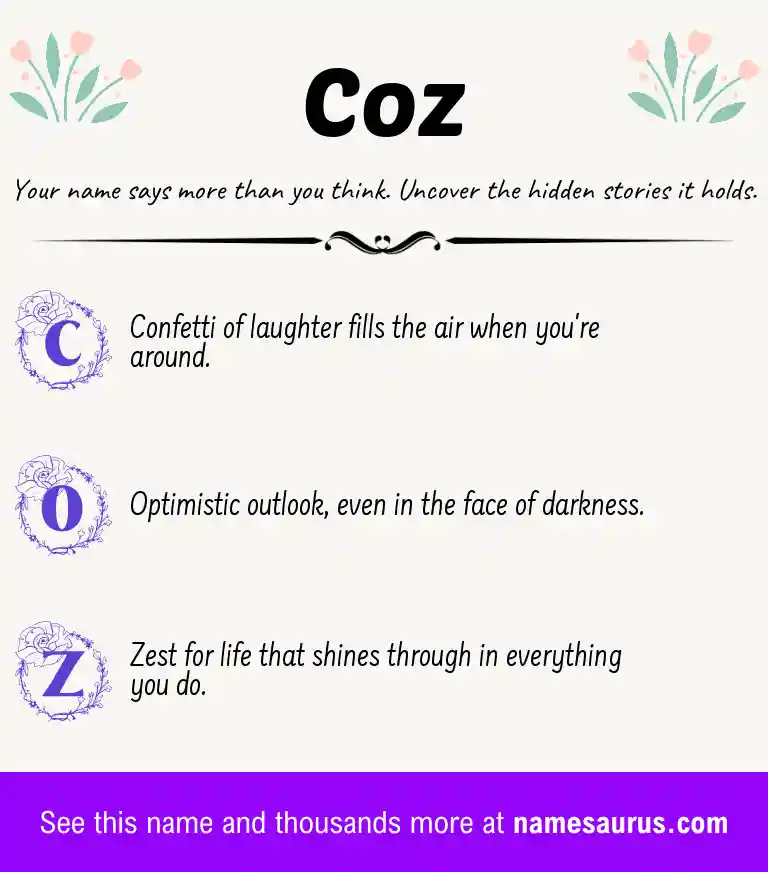 Acrostic poem about Coz.
