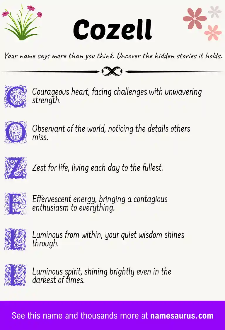 Acrostic poem about Cozell.