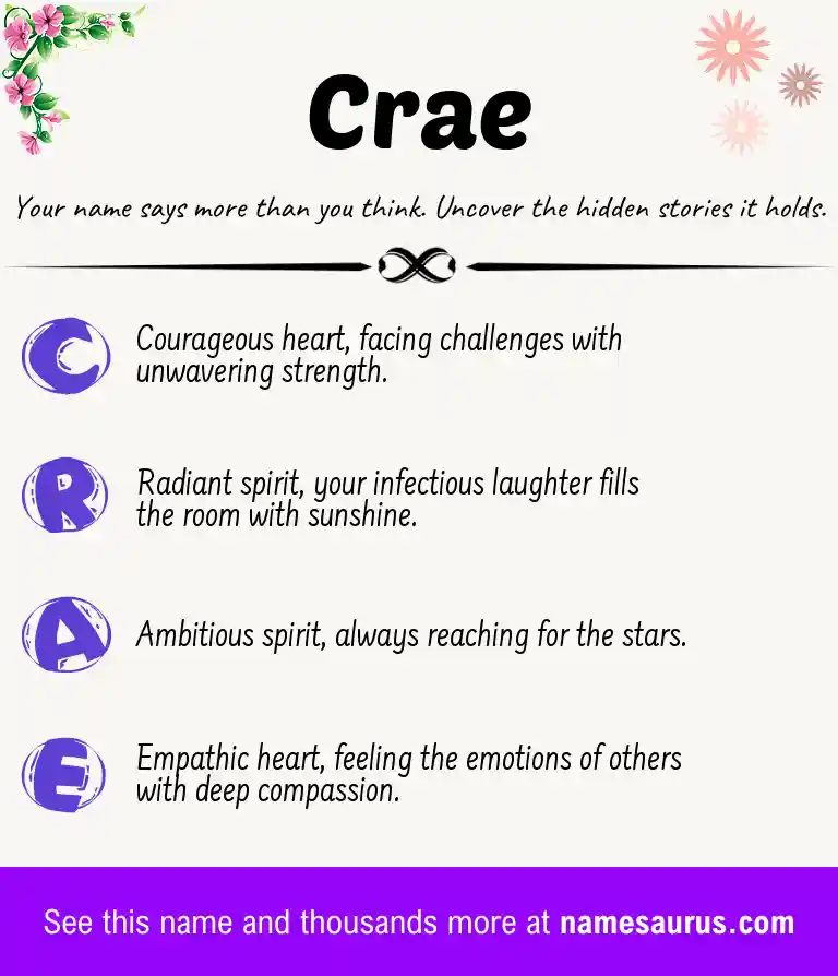 Acrostic poem about Crae.