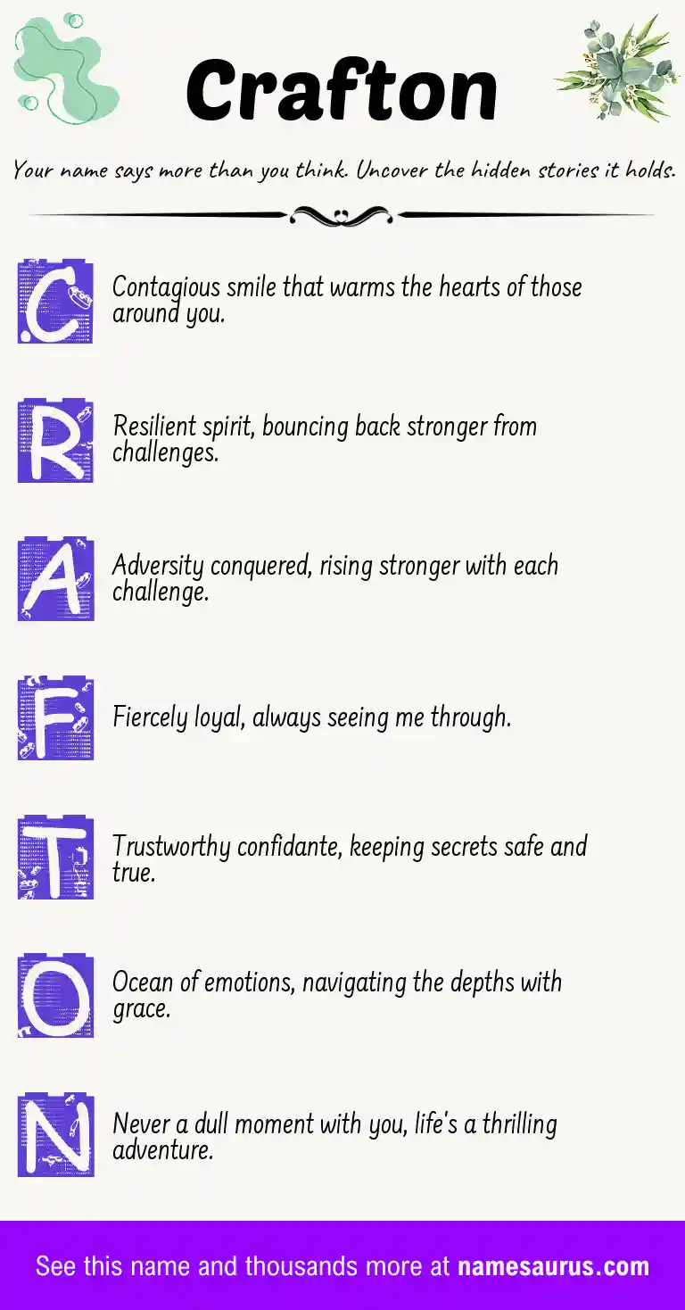Acrostic poem about Crafton.