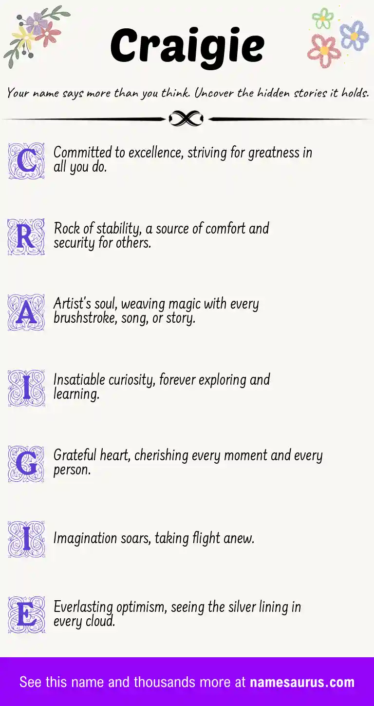 Acrostic poem about Craigie.