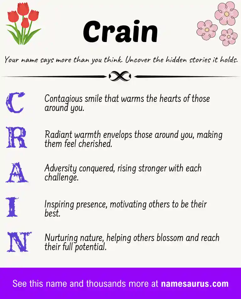 Acrostic poem about Crain.