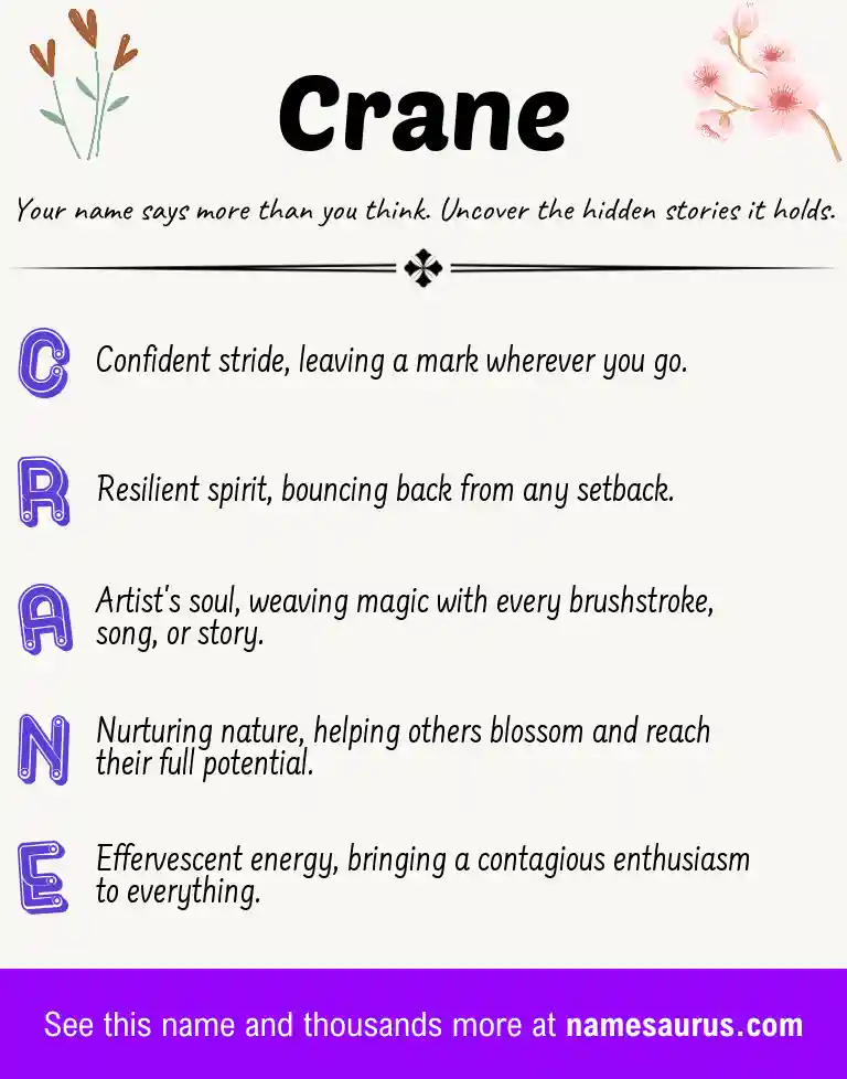 Acrostic poem about Crane.