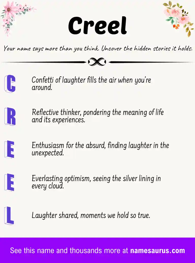 Acrostic poem about Creel.