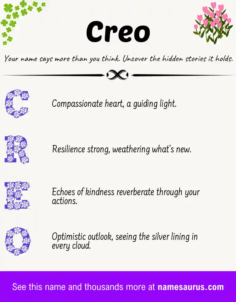 Acrostic poem about Creo.