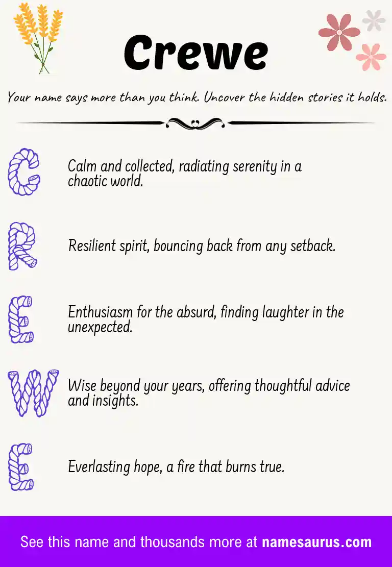 Acrostic poem about Crewe.