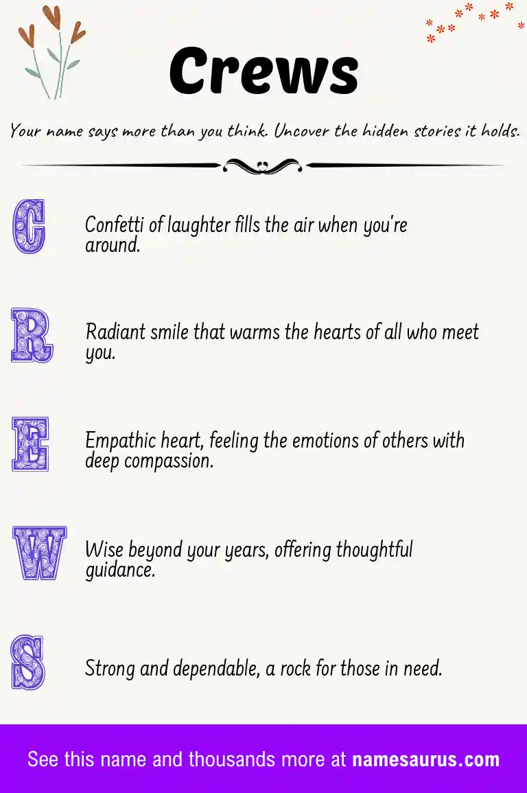 Acrostic poem about Crews.