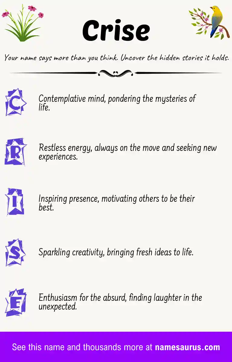 Acrostic poem about Crise.