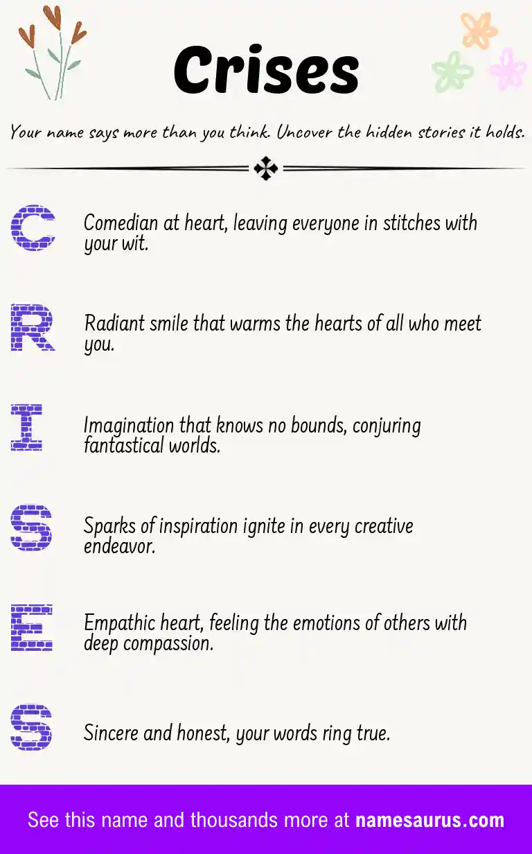 Acrostic poem about Crises.