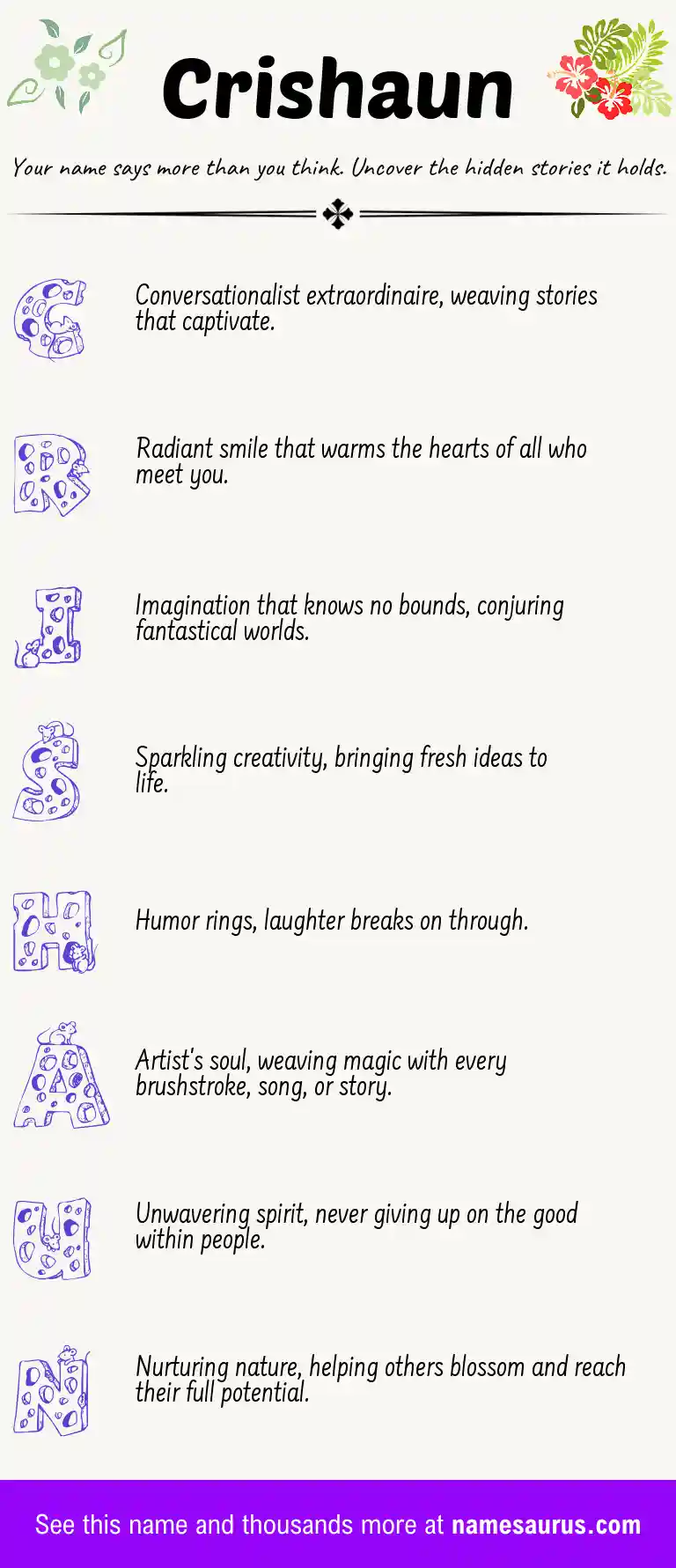 Acrostic poem about Crishaun.